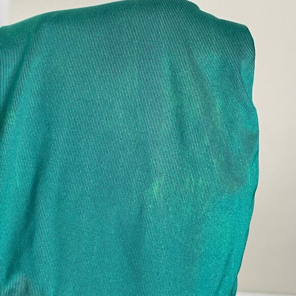 Badgley Mischka‎ Green Drape One Piece Vintage Surplice Swimsuit Size 6 - Picture 2 of 6
